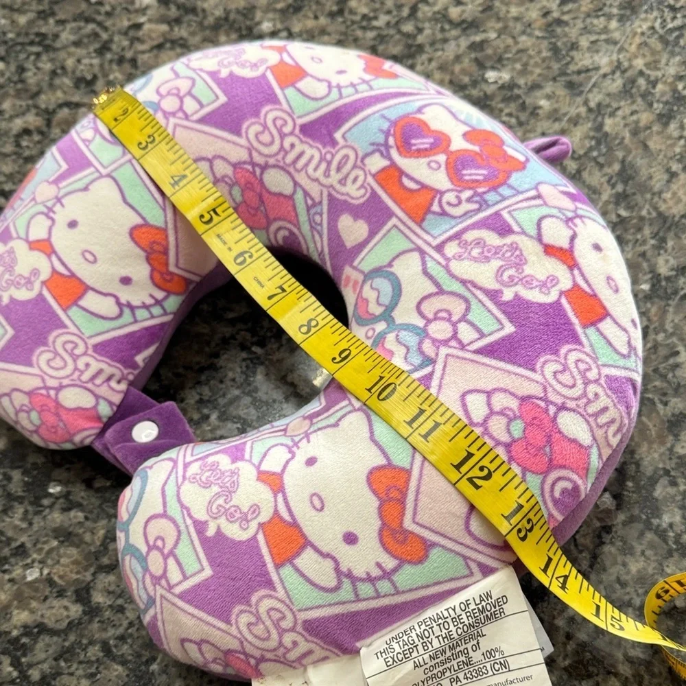 Hello Kitty Purple and Pink Plush Travel Neck Pillow EUC